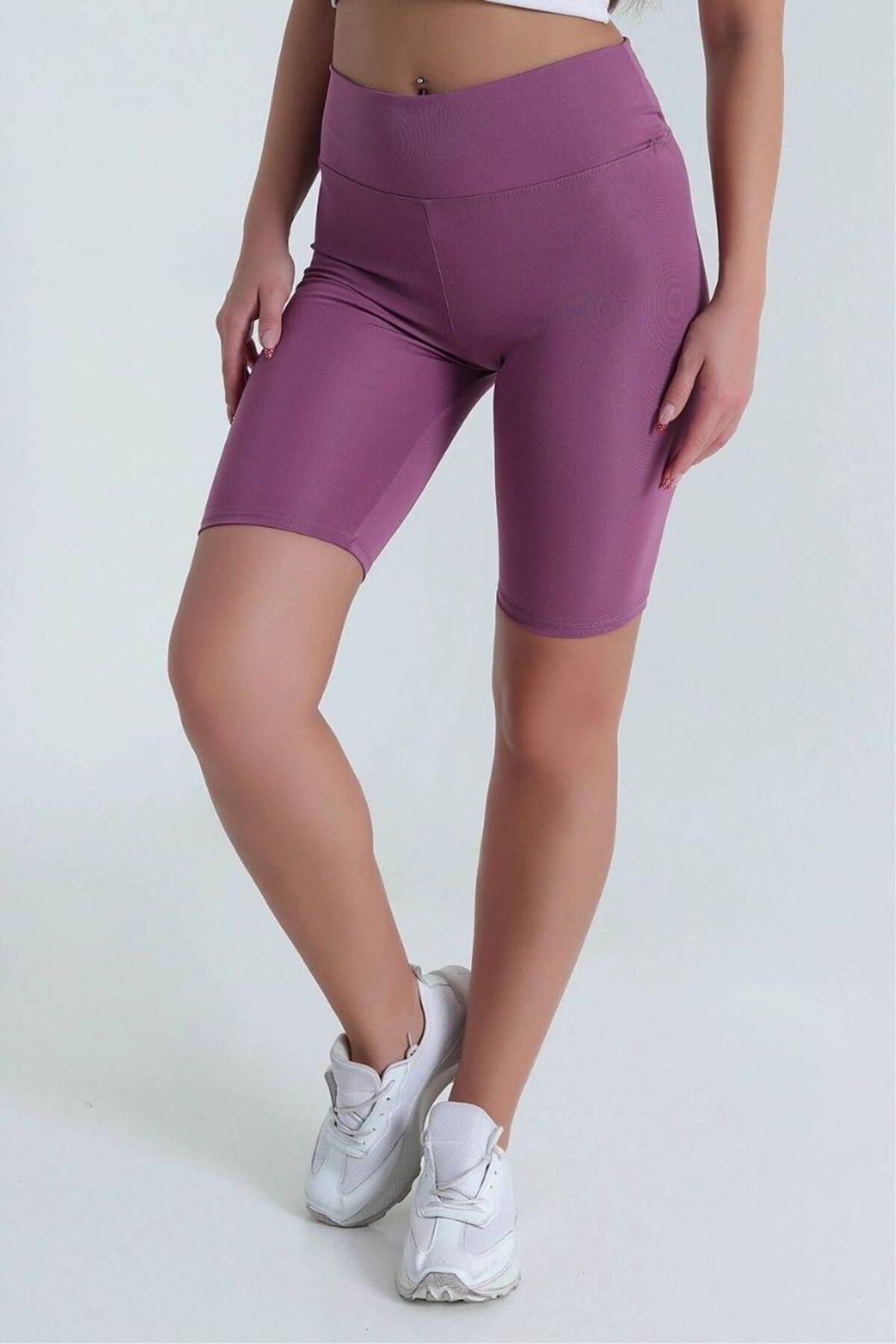 Kadın Dizüstü Push Up Spor Şort Tayt Lila Pink - M