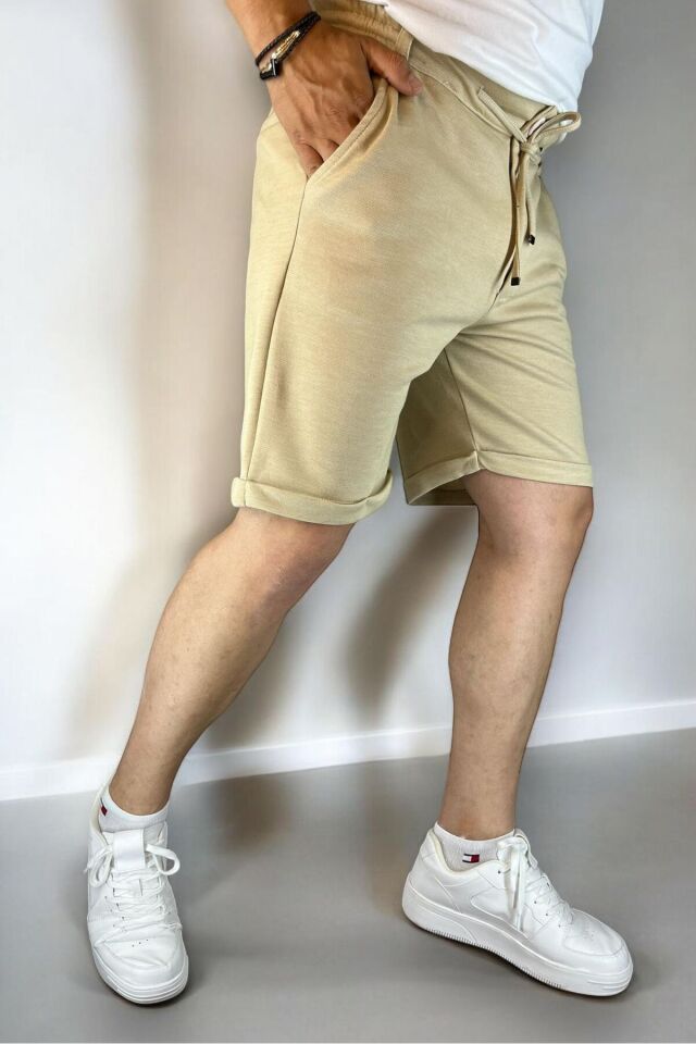 Erkek Comfort Fit Regular Şort Bej - 2XL