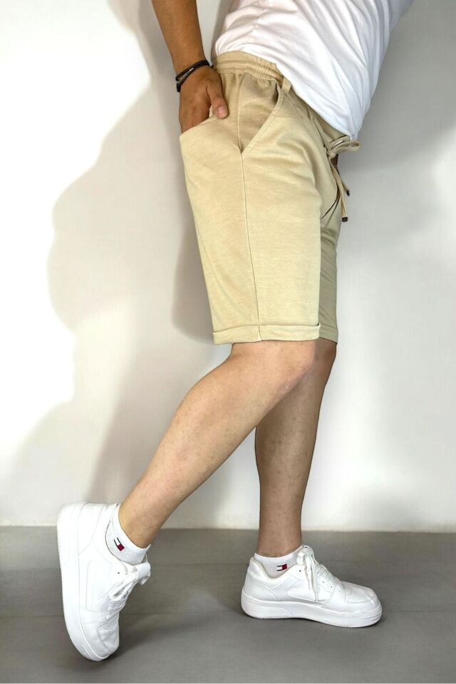 Erkek Comfort Fit Regular Şort Bej - S
