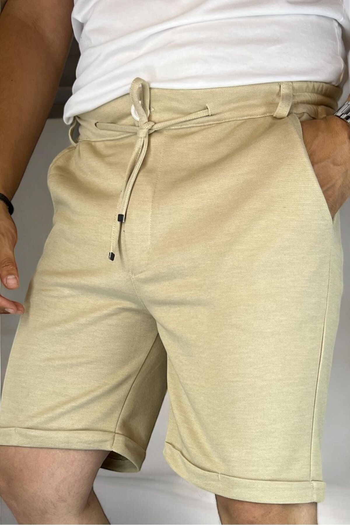 Erkek Comfort Fit Regular Şort Bej - M