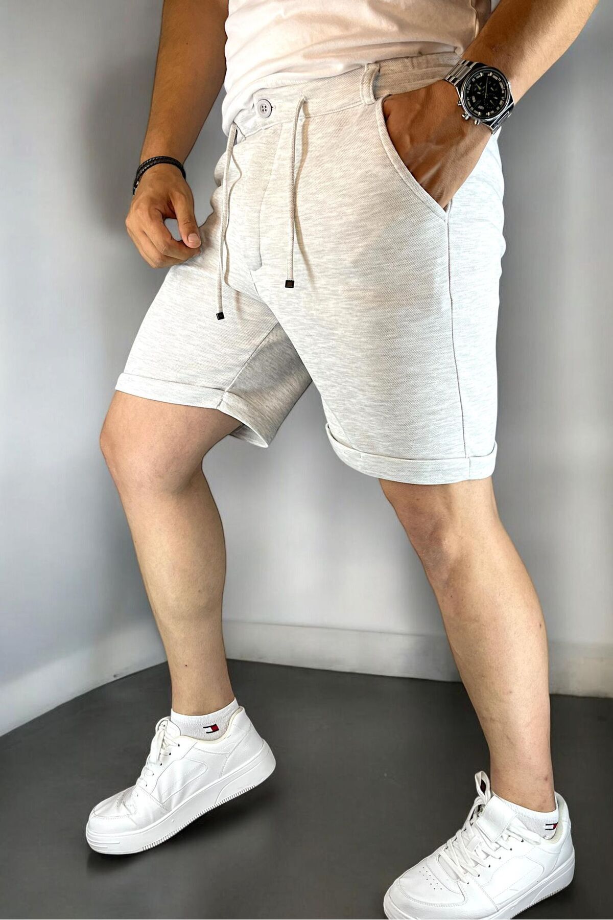 Erkek Comfort Fit Regular Şort Gri̇ - XL