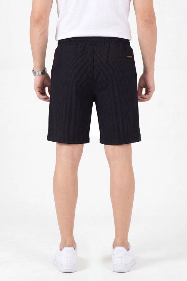 Erkek Look Kumaş Fitilli Yırmaçlı Yan Cepli Günlük Şort Siyah - XL