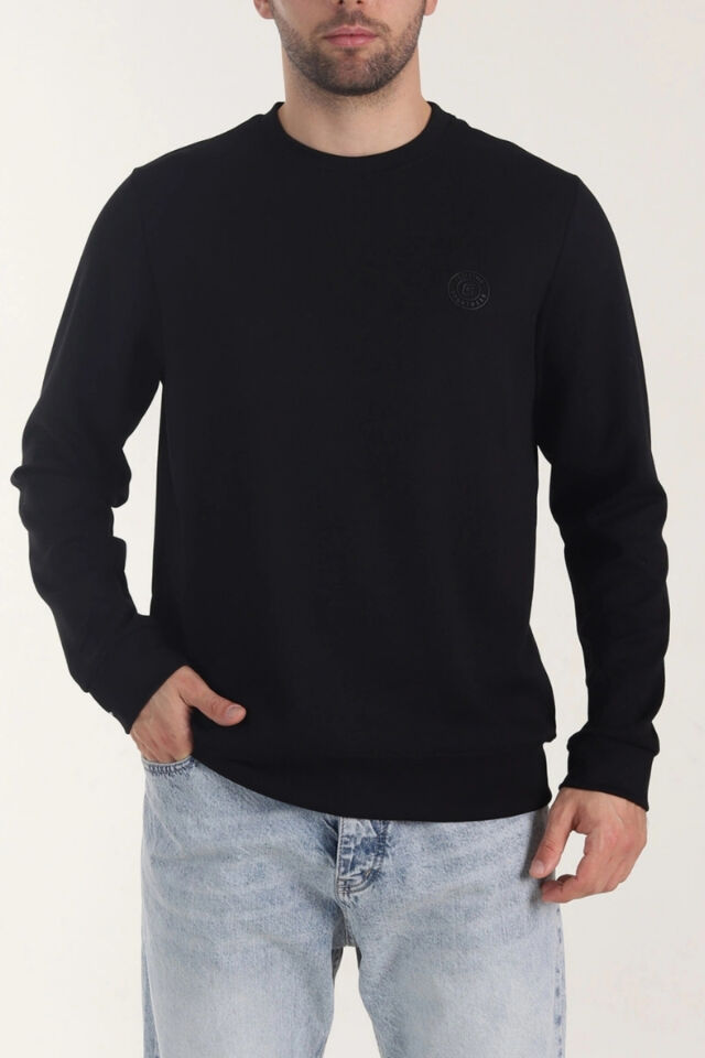 Mevsimlik Bisiklet Yakalı Yumuşak Dokulu Esnek Triko Kazak Siyah - 2XL