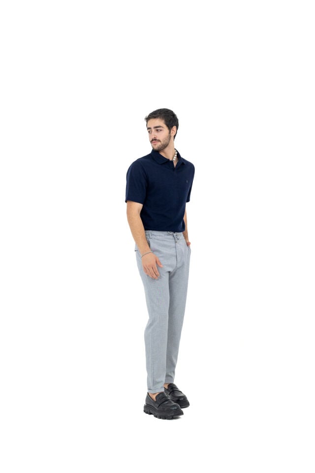 Erkek İtalyan Kesim Kaliteli Slimfit Bilek Boy Double Paça Kumaş Pantolon