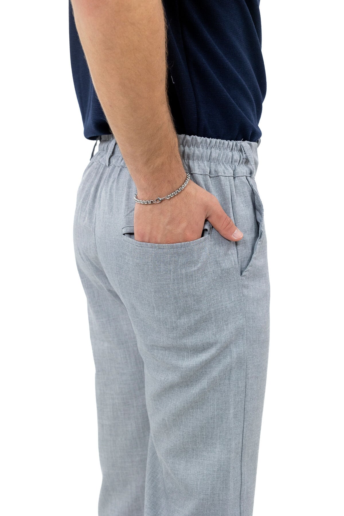 Erkek İtalyan Kesim Kaliteli Slimfit Bilek Boy Double Paça Kumaş Pantolon