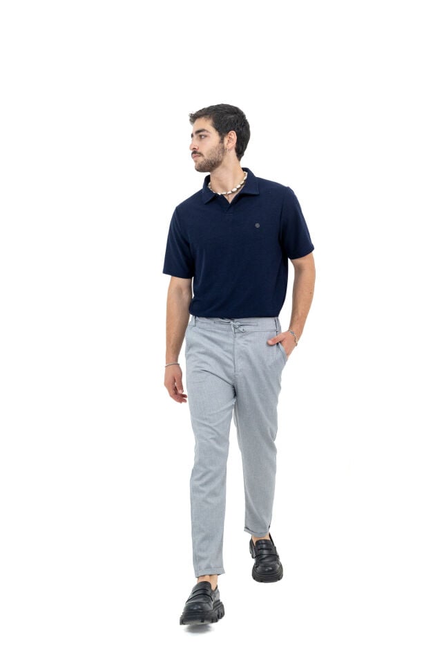 Erkek İtalyan Kesim Kaliteli Slimfit Bilek Boy Double Paça Kumaş Pantolon