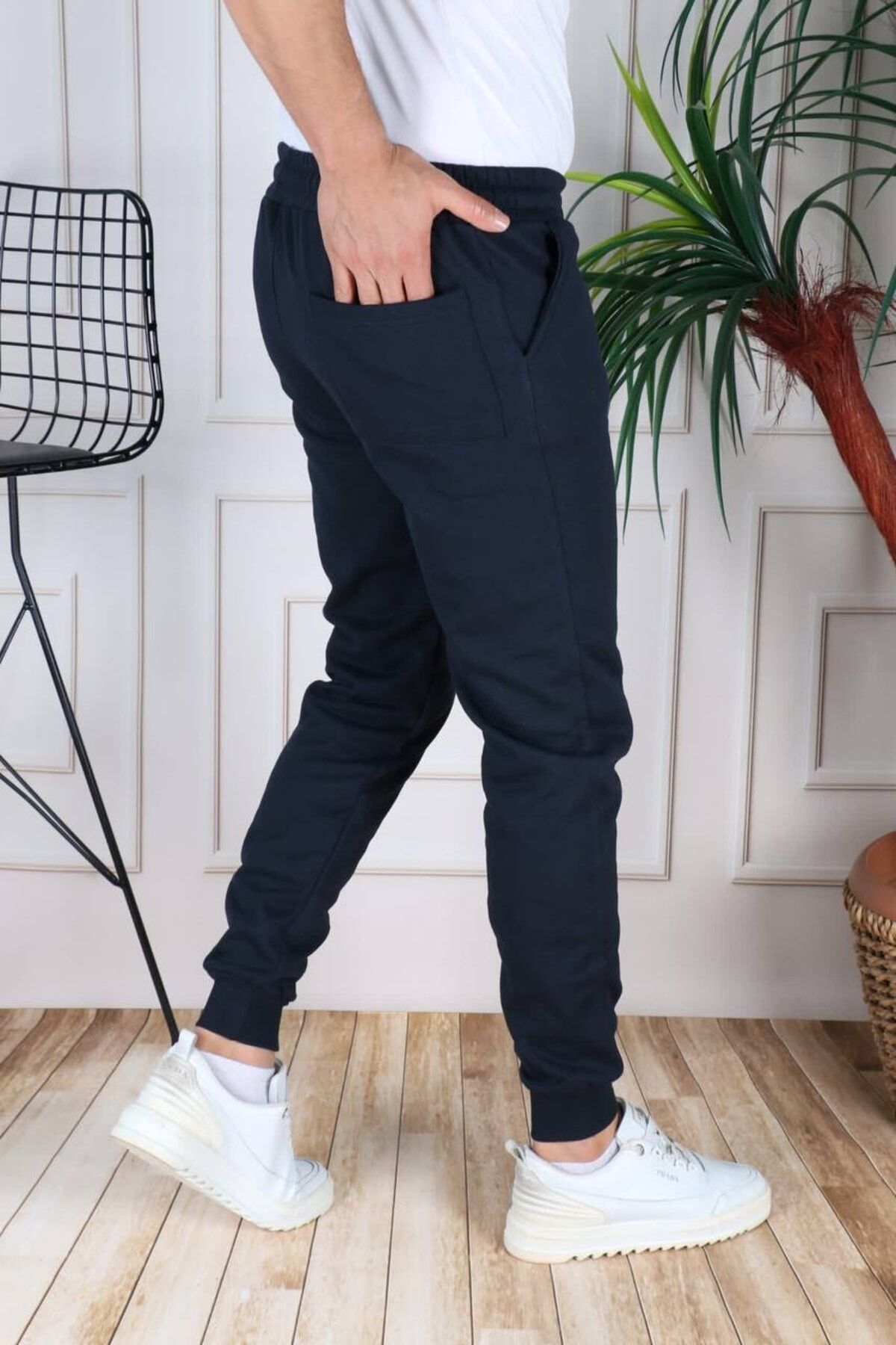 Selanik Slim Fit Düz Paça 3 Iplik Şardonlu Kışlık Alt Eşofmanaltı Laci̇ver - L