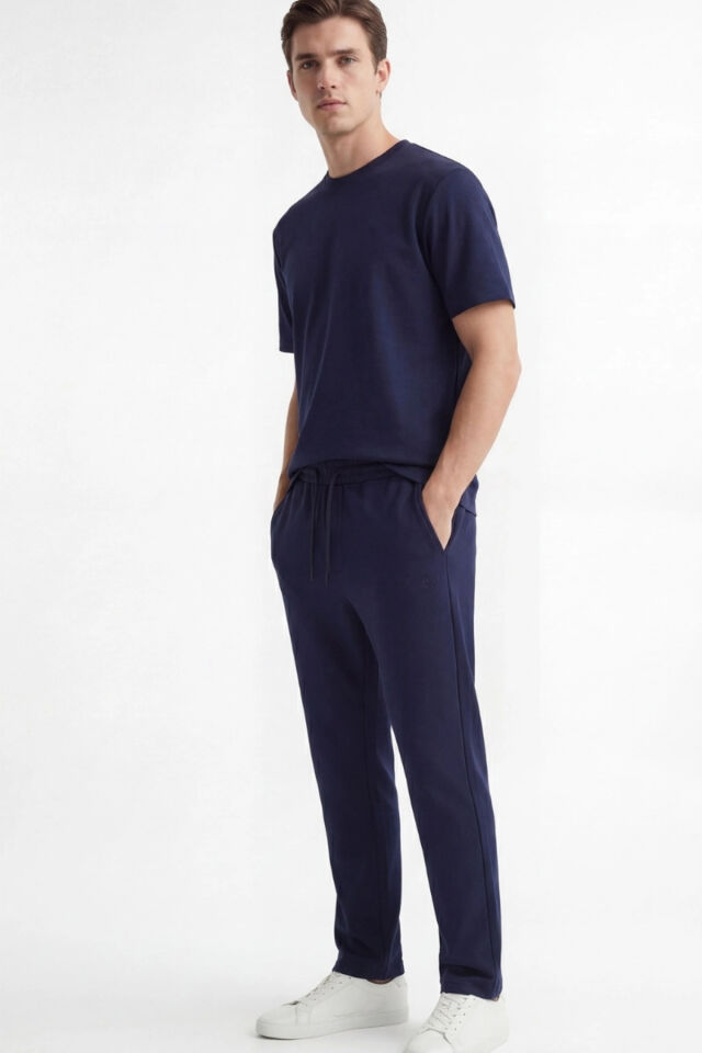 Oversize Kısa Kol Salaş Erkek İkili Rahat Kesim Günlük Yazlık Takım Lacivert - XL
