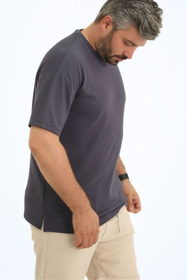 Airsoft 909 Oversize Spesial Modal T-Shirt Füme - M