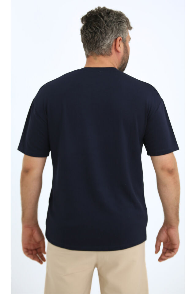 Airsoft 909 Oversize Spesial Modal T-Shirt Lacivert - L