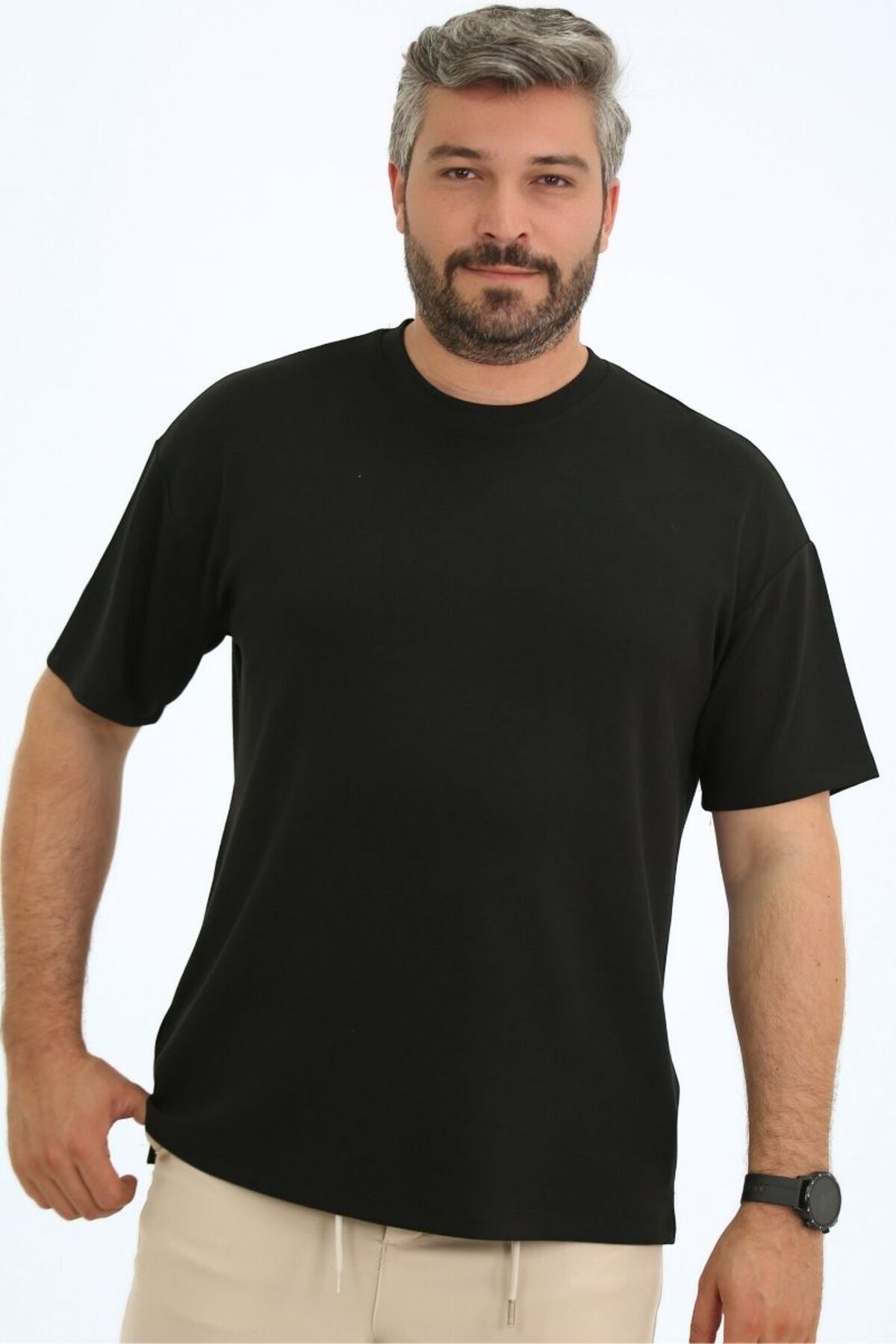 Airsoft 909 Oversize Spesial Modal T-Shirt Siyah - M