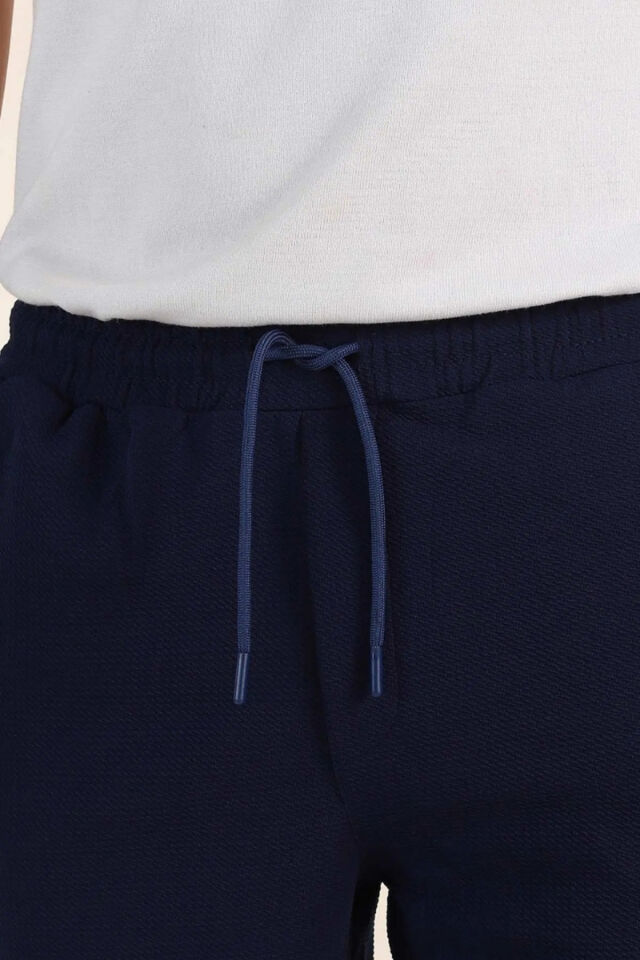Fino Yan Cepli Şort Koyu Lacivert - 2XL
