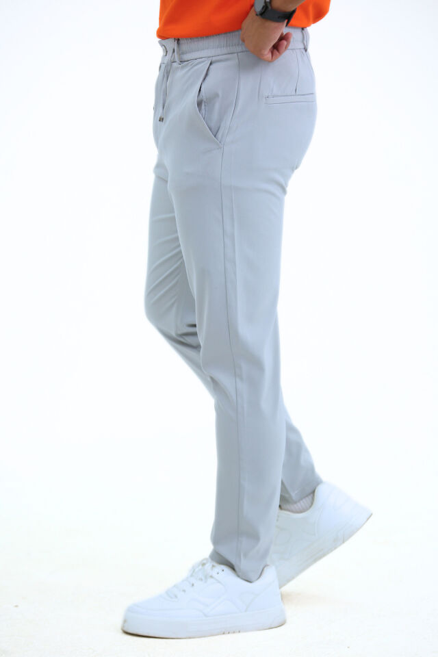 Aşıl Kumaş A Plus Düz Paça Pantolon Taş Gri̇ - 2XL