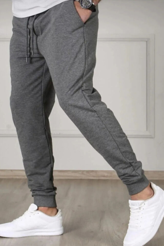 Füme Renk Erkek Slim Fit Jogger Eşofman Altı Açikfüme - 2XL