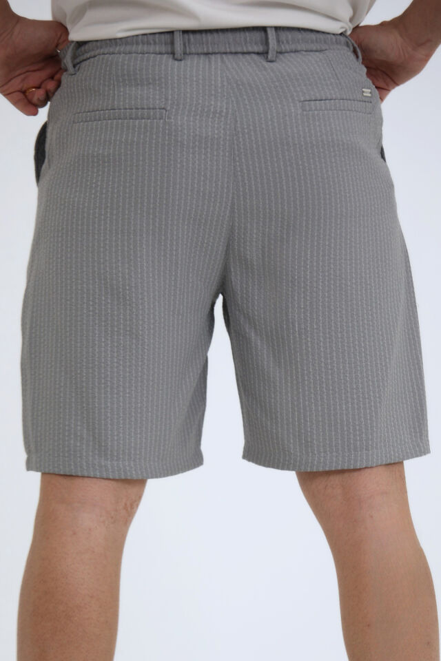 SİLVER Çizgili Pantolon Şort Füme - XL