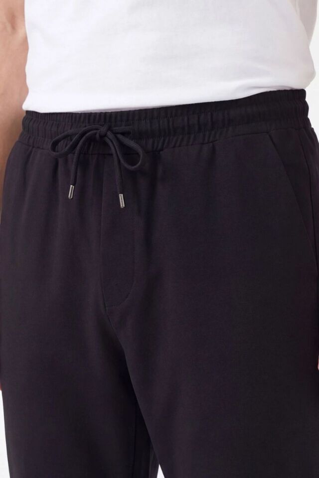 Dabıl Kumaş Erkek Double Paça Pantolon Siyah - 2XL
