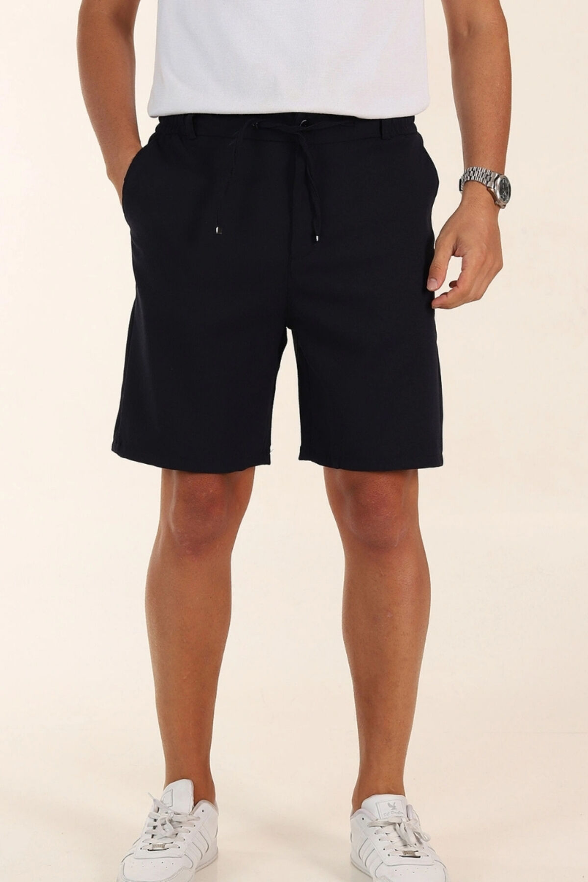 Sinyor Pantolon Şort Koyu-Lacivert - S