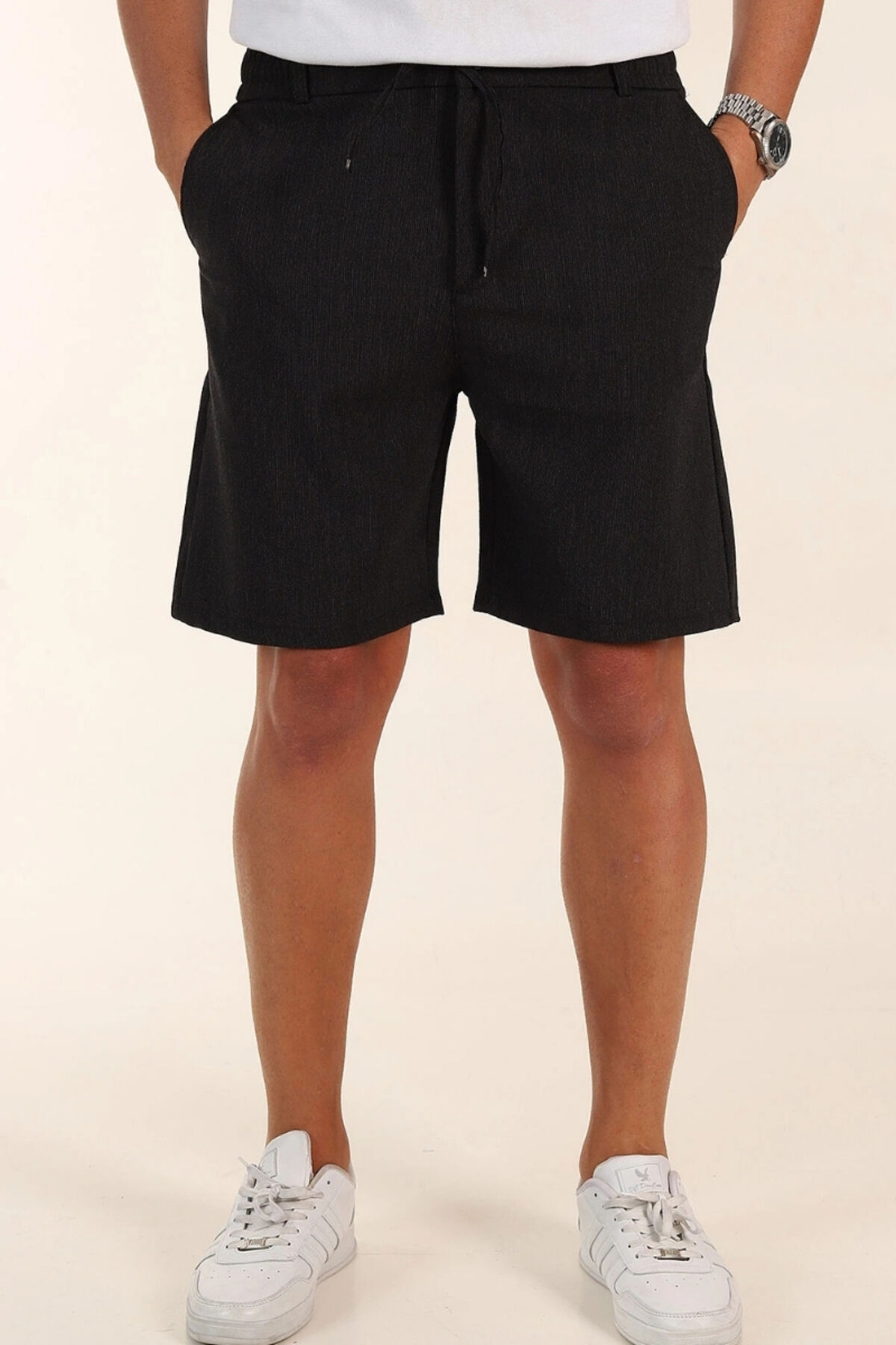 Sinyor Pantolon Şort Koyu-Siyah - 2XL