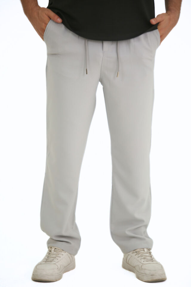 Double Kumaş A Kalite Baggy Düz Paça Pantolon Füme - S