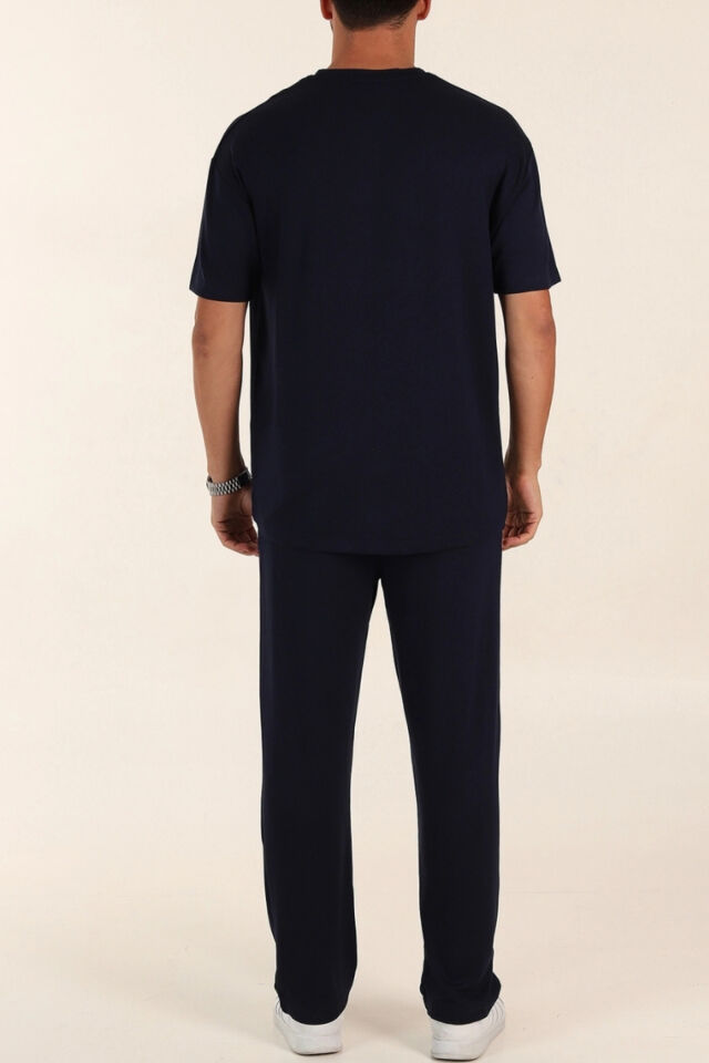 2'Lİ Oversize Uzun Kollu Rahat Salaş Mevsimlik Eşofman Takımı Softlacivert - XL